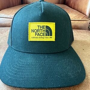 The North Face Black Cap with Yellow Logo Trucker Flexfit SnapBack